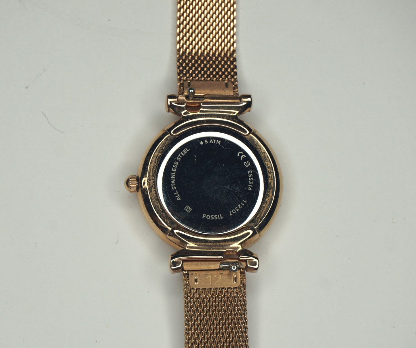 Fossil Watch Women's Carlie Mini Rose Gold Stainless Steel Dress Quartz ES5314