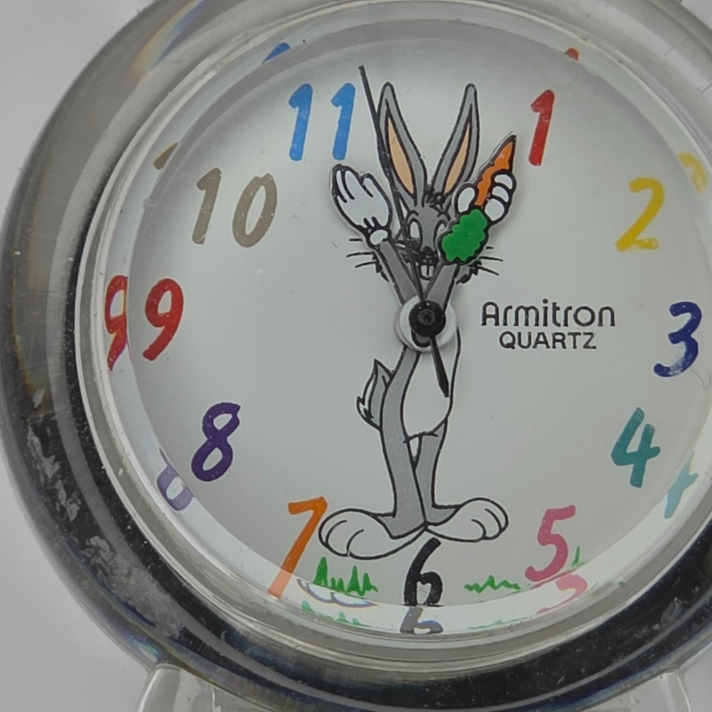 Bugs Bunny Watch Armitron 30mm Transparent Acrylic 1993 Warner Bros Rare Vintage