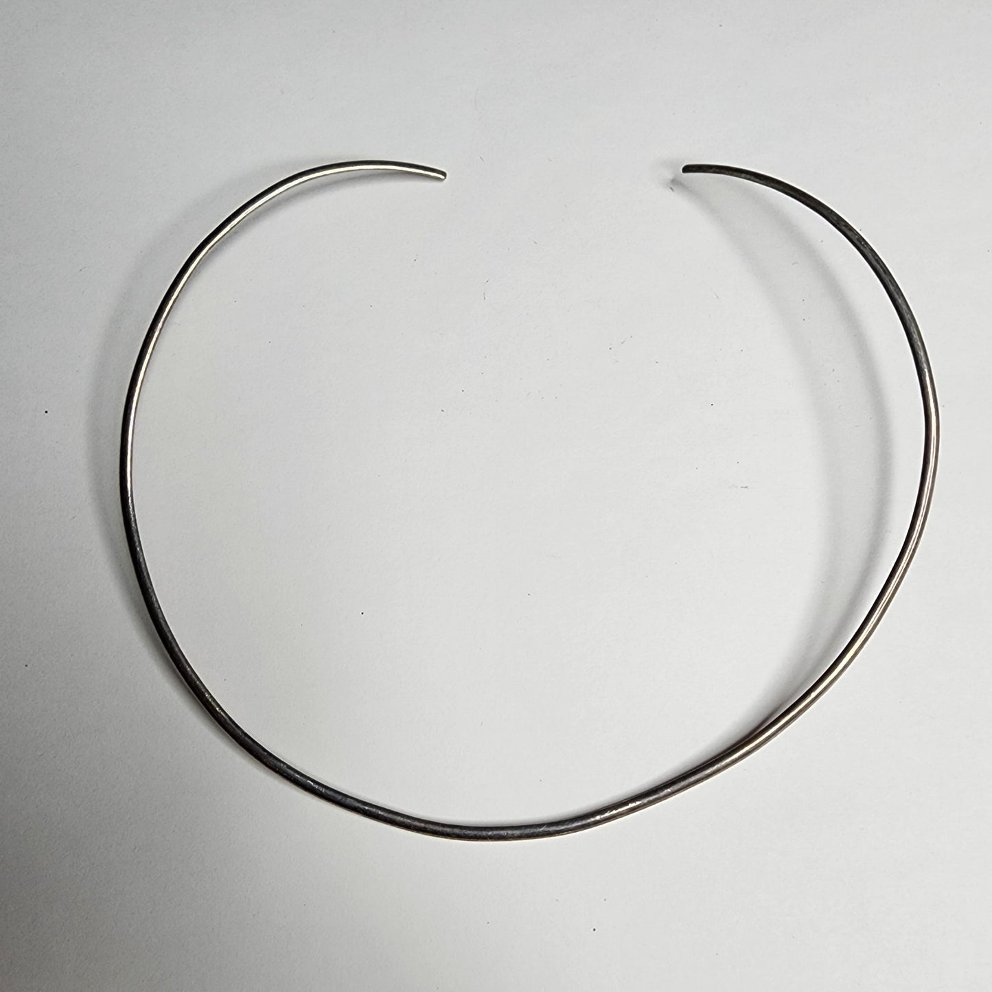 Sterling Silver Collar Choker Necklace 925 Solid Silver Tested Bendable