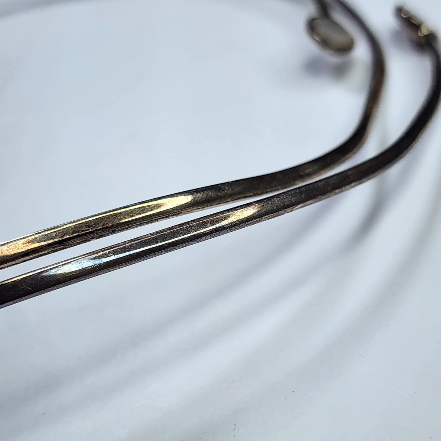 Sterling Silver Collar Choker Necklace 925 Solid Silver Mother of Pear Tested