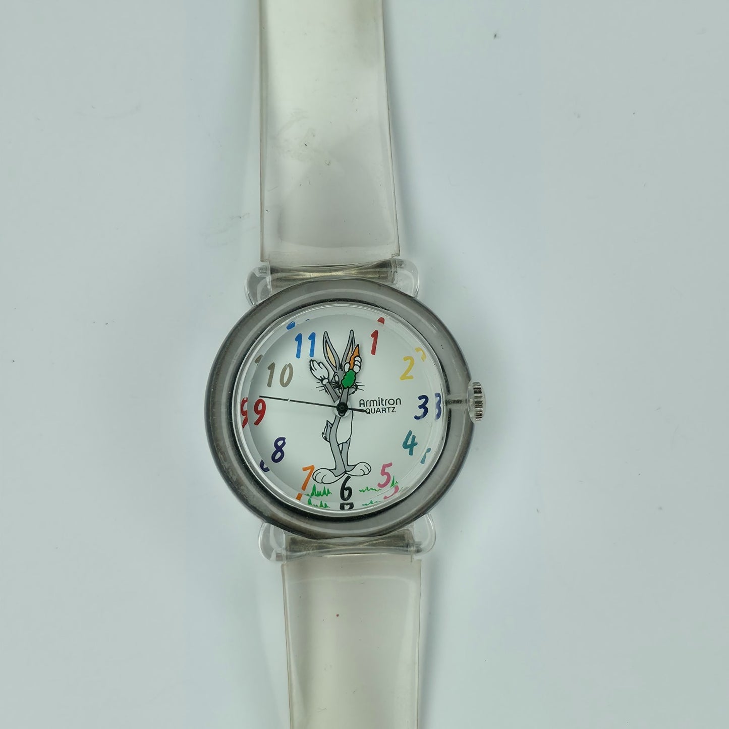 Bugs Bunny Watch Armitron 30mm Transparent Acrylic 1993 Warner Bros Rare Vintage
