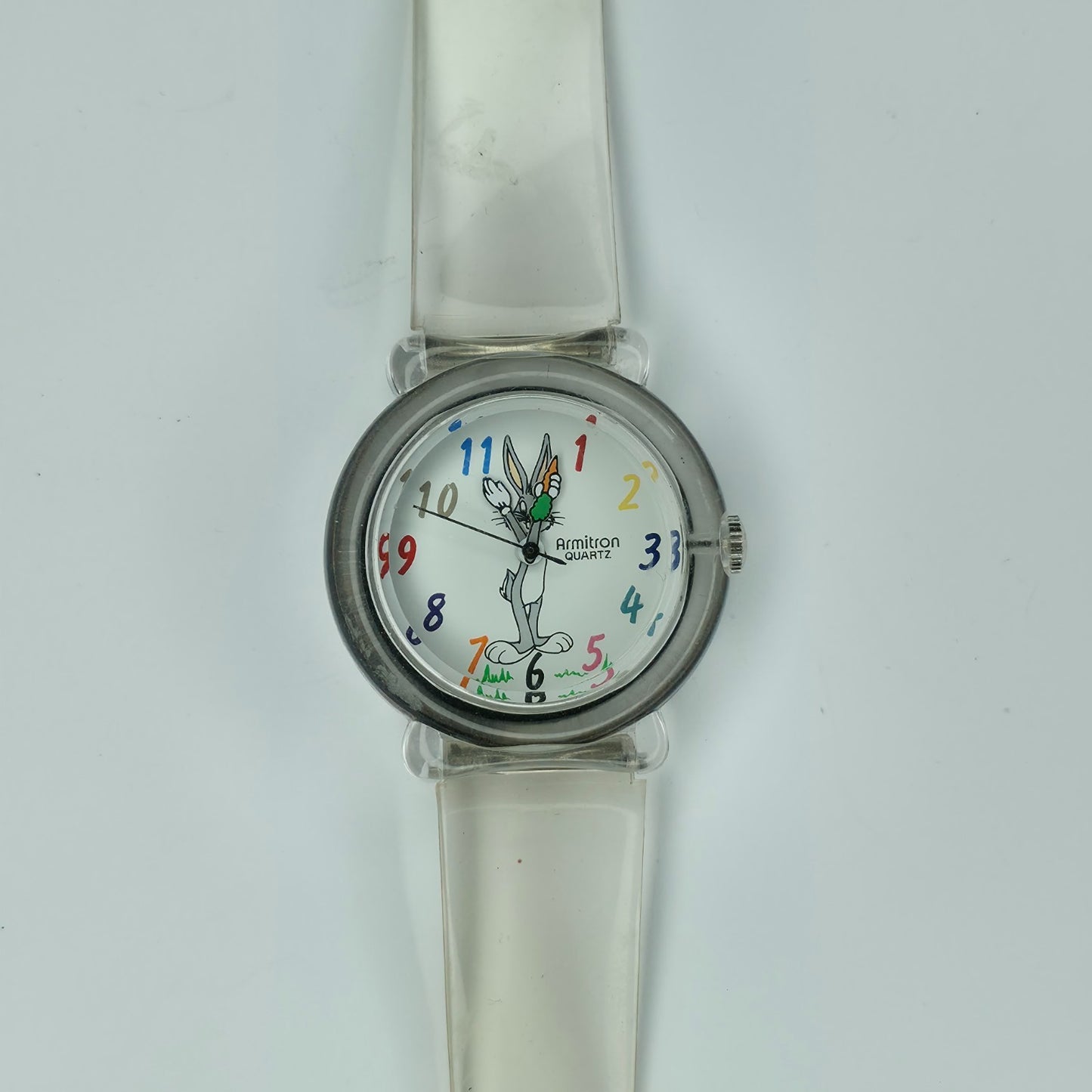 Bugs Bunny Watch Armitron 30mm Transparent Acrylic 1993 Warner Bros Rare Vintage