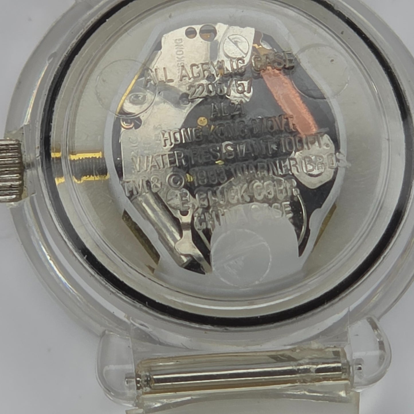 Bugs Bunny Watch Armitron 30mm Transparent Acrylic 1993 Warner Bros Rare Vintage
