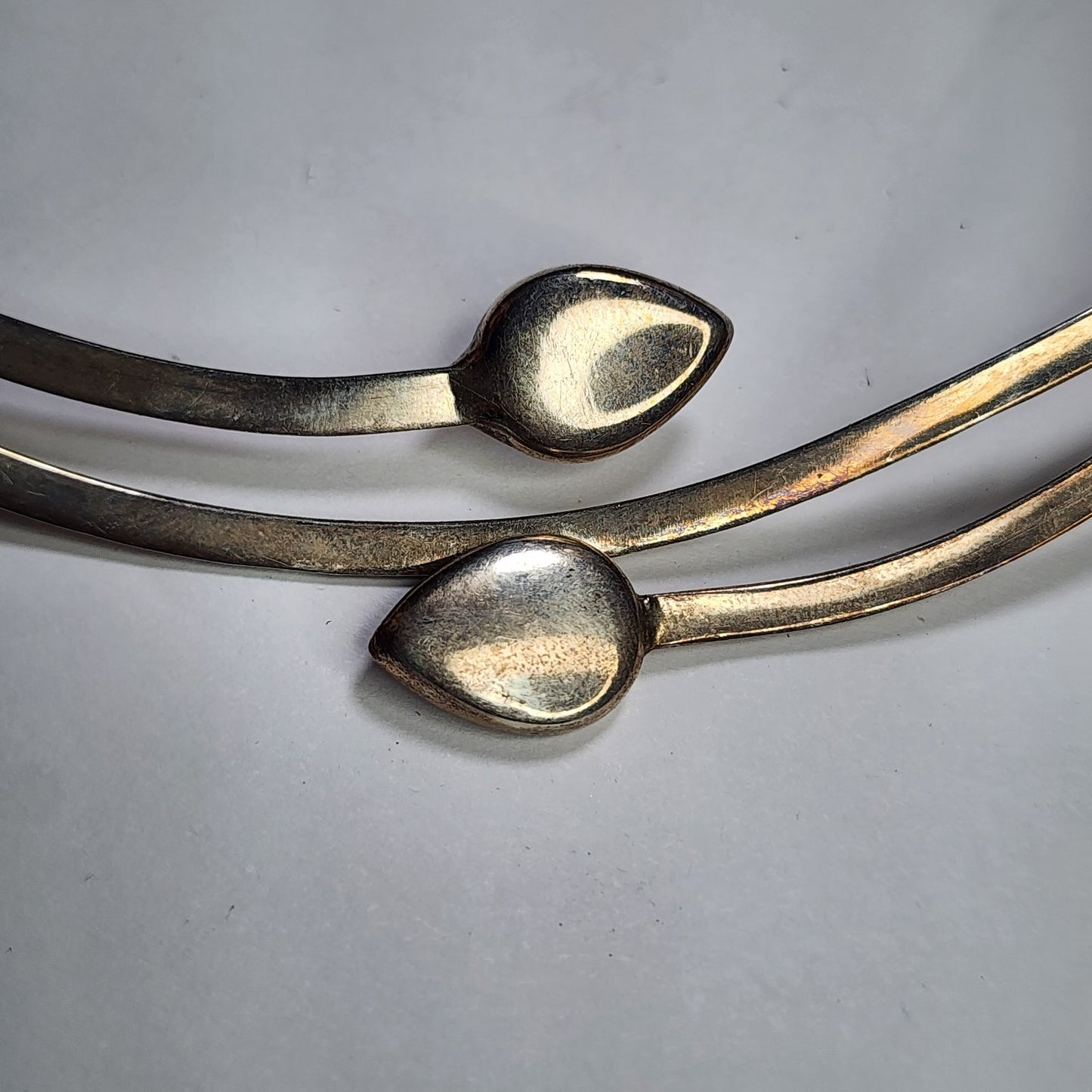 Sterling Silver Collar Choker Necklace 925 Solid Silver Mother of Pear Tested