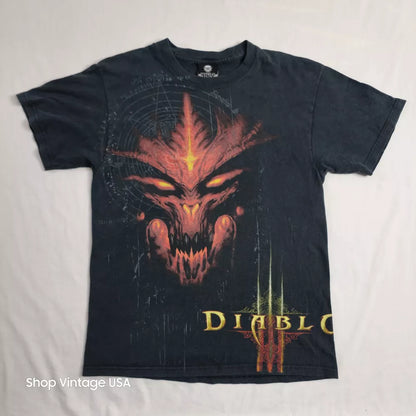 Diablo 3 III Promo T Shirt Mens Medium Black Video Game Blizzard Rare Jinx Thrifted