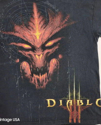 Diablo 3 III Promo T Shirt Mens Medium Black Video Game Blizzard Rare Jinx Thrifted