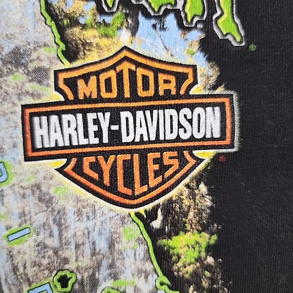 Harley Davison Sunrise Florida Y2k 2009 Gator On Bike Graphic T-Shirt Large NWOT Thrifted