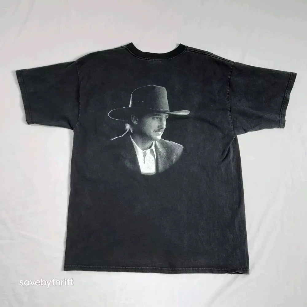 Jeff Carson Shirt Adult Extra Large Black Country Music Cowboy Portrait Tee Mens Vintage Thrifted