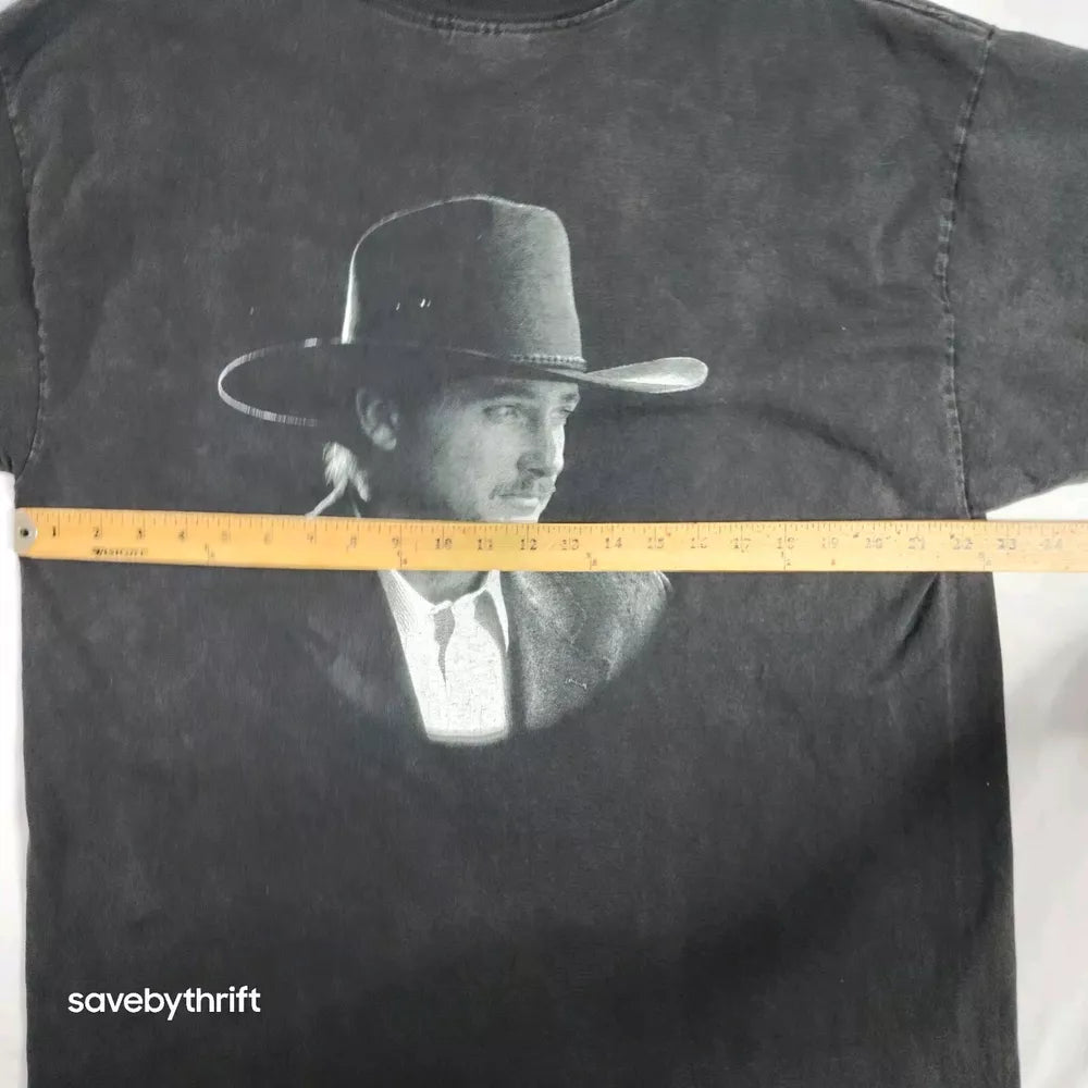 Jeff Carson Shirt Adult Extra Large Black Country Music Cowboy Portrait Tee Mens Vintage Thrifted