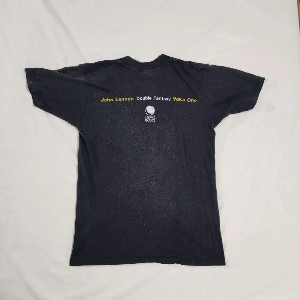 Vintage 1980 John Lennon Yoko Ono Double Fantasy Promo Shirt Medium Made In USA  Thrifted