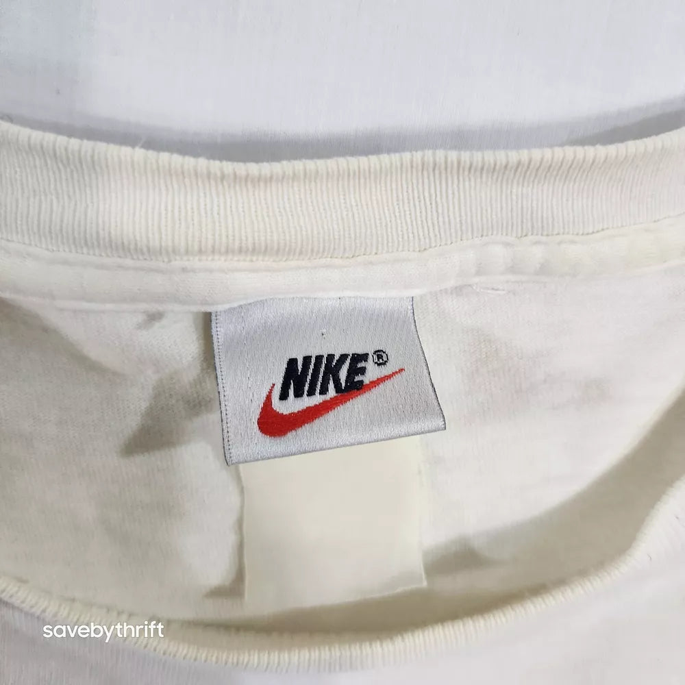 Vintage Nike USA Swim 90s Shirt Cream White Has Wear Mens XL Thrifted