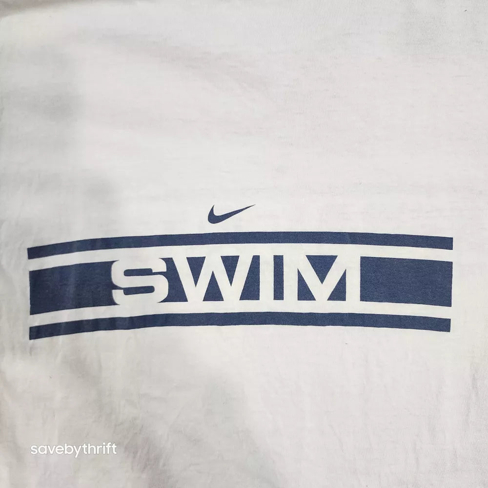 Vintage Nike USA Swim 90s Shirt Cream White Has Wear Mens XL Thrifted