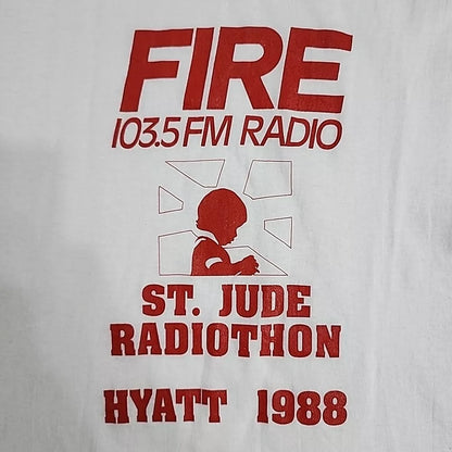 Vintage St Jude Radiothon HYATT 1988 X 1O3.5FM Hospital Shirt Single Stitch Rare THRIFTED