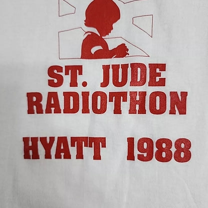 Vintage St Jude Radiothon HYATT 1988 X 1O3.5FM Hospital Shirt Single Stitch Rare THRIFTED